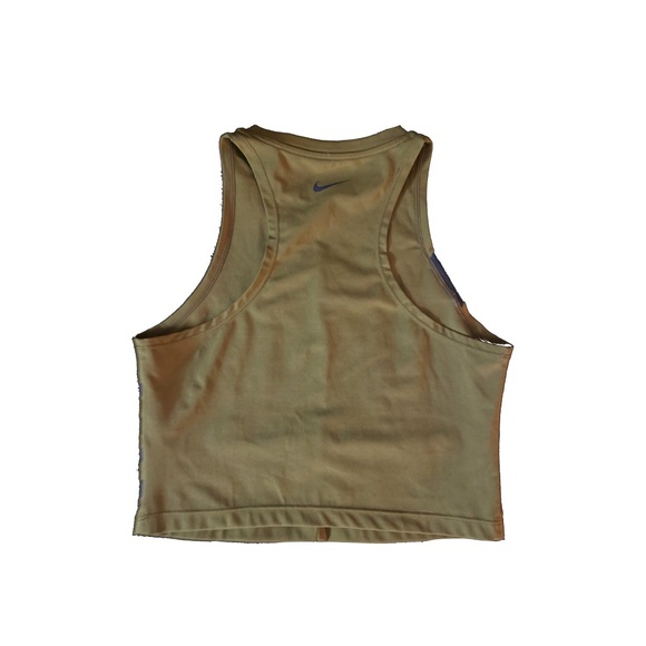 Nike Crop Top Workout Top. Army/Olive Green - Picture 2 of 2